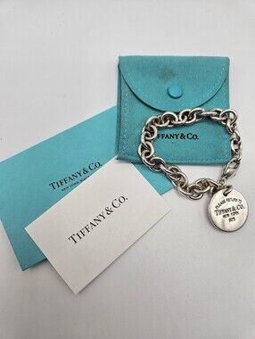 Tiffany & Co. Return to Tiffany Sterling Silver Round Circle Charm Bracelet